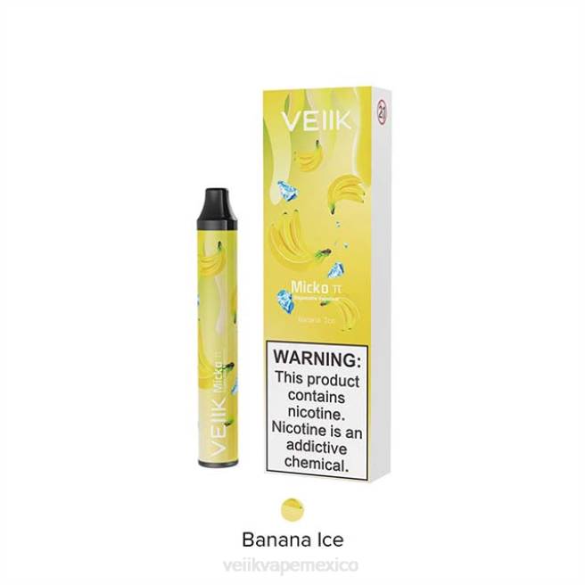 N882W25 - VEIIK airo pod cartridge Mexico - VEIIK Micko Pie vaporizador desechable 600 inhalaciones hielo de plátano